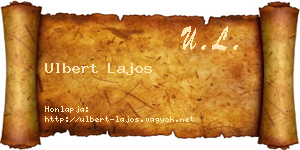 Ulbert Lajos névjegykártya